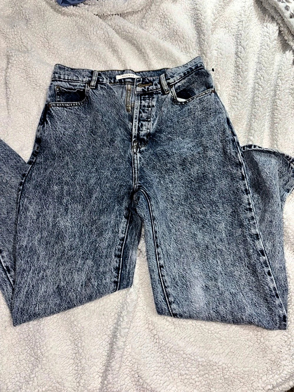Pacsun High Rise Straight Leg Jeans in Blue